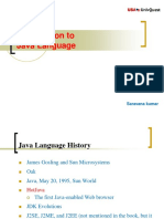 Introduction To Java Language: Saravana Kumar