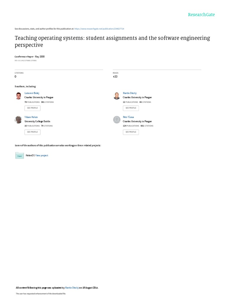 Teaching Operating Systems Student Assignments and PDF | PDF | Kernel ...