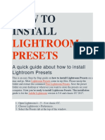 How To Install Lightroom Presets