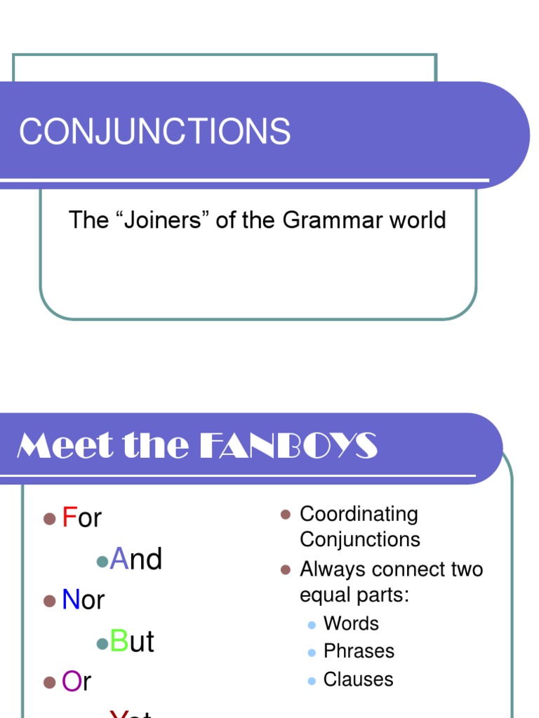 Grammar Basics: Conjunctions Guide | PDF