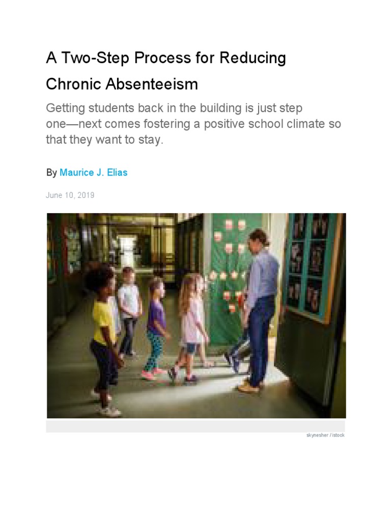A Two-Step Process For Reducing Chronic Absenteeism | PDF | Career ...
