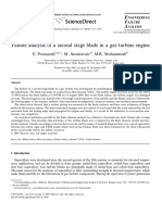 Failure Analysis of A Second Stage Blade in A Gas Turbine Engine