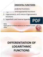Lesson 5 - Differentiation of Transcendental Functions