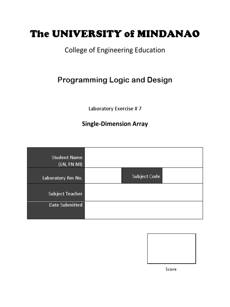 Single-Dimension Array Lab Exercise | PDF | Array Data Structure | Data ...