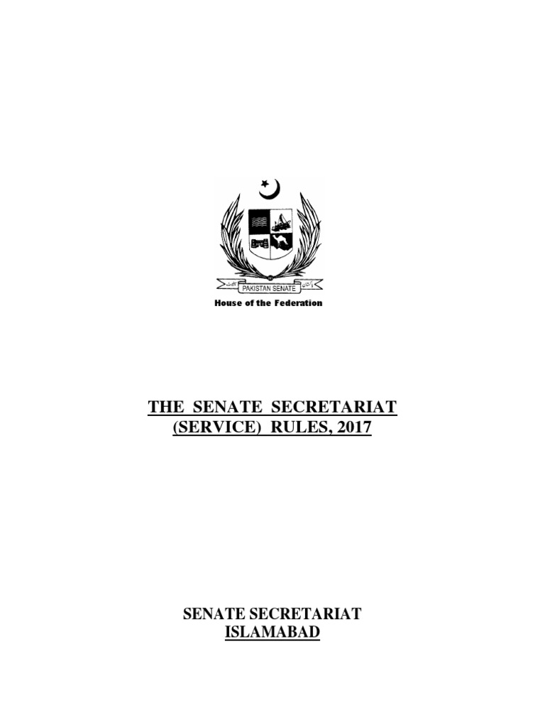 Senate Secretariat Service Rules 2017 | PDF | United States Senate ...