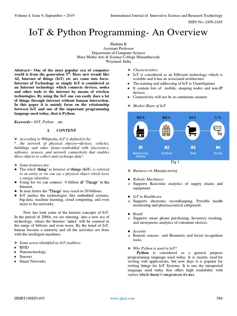IoT & Python Programming - An Overview | PDF | Network Socket ...