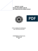 Bahan Ajar Bahasa Inggris Umum Fakultas Teknologi Pertanian: Putu Lirishati Soethama NIP 198509042014042002