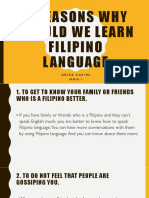 5 Rasons Why Should We Learn Filipino Language