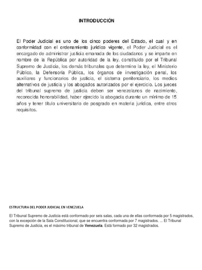 Estructura Del Poder Judicial en Venezuela | PDF | Virtud