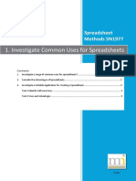 Investigate Common Uses For Spreadsheets: Spreadsheet Methods 5N1977