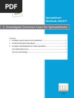 Investigate Common Uses For Spreadsheets: Spreadsheet Methods 5N1977