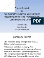 Project Report On "Comparative Analysis On Television Regarding The Brand Preference of Consumers and Dealers"
