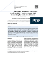 An Instrument For Measuring Perception Levels On TQM Practices Among R&D Center Employees in Saudi Arabia