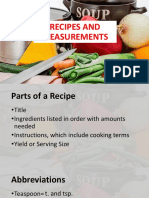 Recipes and Measurements