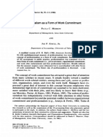 Professionalism As A Form of Work Commitment: 1988 Academic Ress, Inc