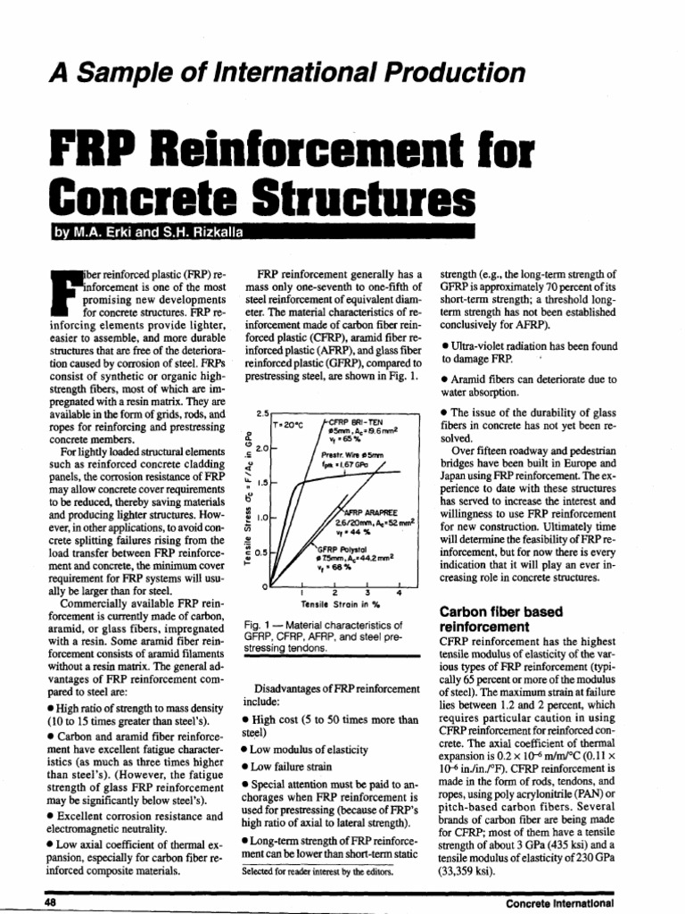 FRP Reinforcement in Concrete Structures | PDF | Prestressed Concrete ...