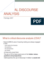 Critical Discourse Analysis: Paltridge 2007