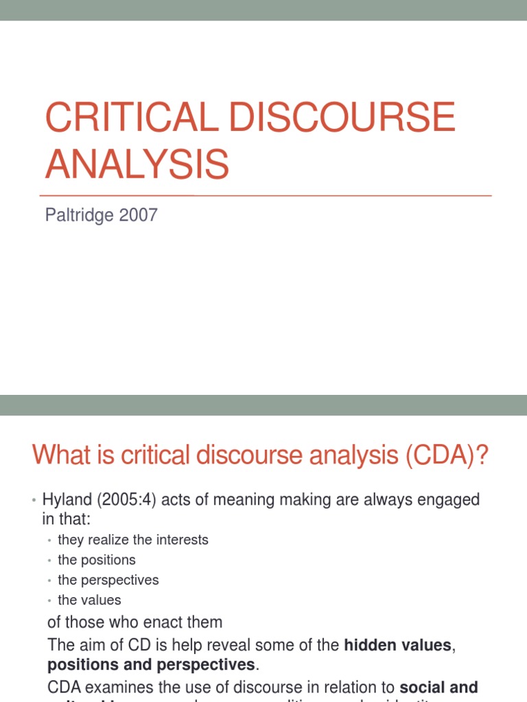 Understanding Critical Discourse Analysis | PDF | Discourse | Mandarin ...