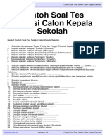 Contoh Soal Tes Seleksi Calon Kepala Sekolah