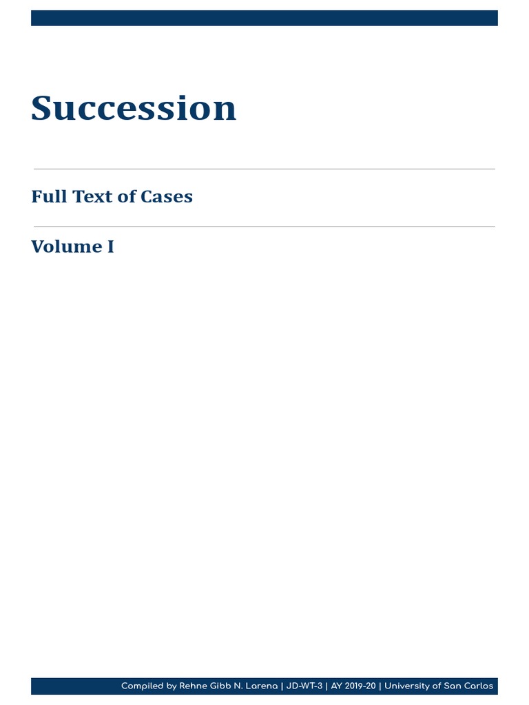 Succession CASES Vol 1 PDF Lawsuit Judgment (Law)