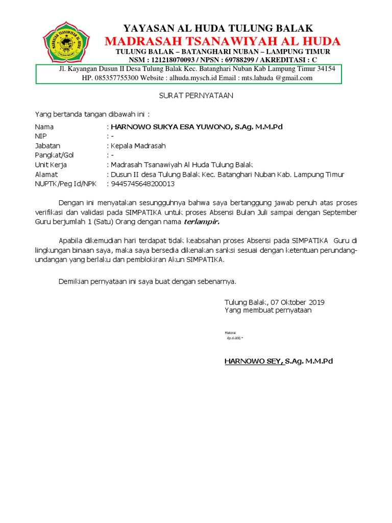 Contoh Surat Dispensasi Simpatika Contoh Surat Terbaru 2020