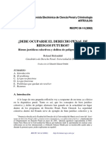 HEFENDEHL-Debe Ocuparse El Derecho Penal de Riesgos Futuros. Bienes Jurídicos Colectivos y Delitos de Peligro Abstracto[1]