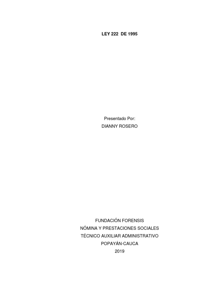 Modificaciones Ley 222 de 1995 en Sociedades | PDF | Derecho ...