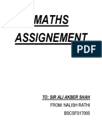 Maths Assignement: To: Sir Ali Akber Shah