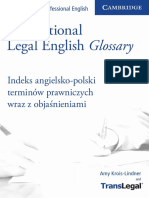 International Legal English Glossary Indeks Angielsko-Polski Terminów Prawniczych Wraz Z Objaśnieniami PDF