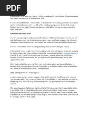 What is a Business Plan