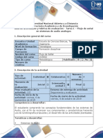 Guía de Actividades y Rúbrica de Evaluación - Tarea 1 - Flujo de Señal en Sistemas de Audio Analogos