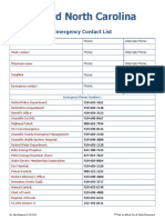 Oxford North Carolina Emergency Contact List Revised