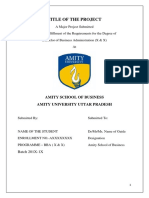 Title of The Project: Amity School of Business Amity University Uttar Pradesh