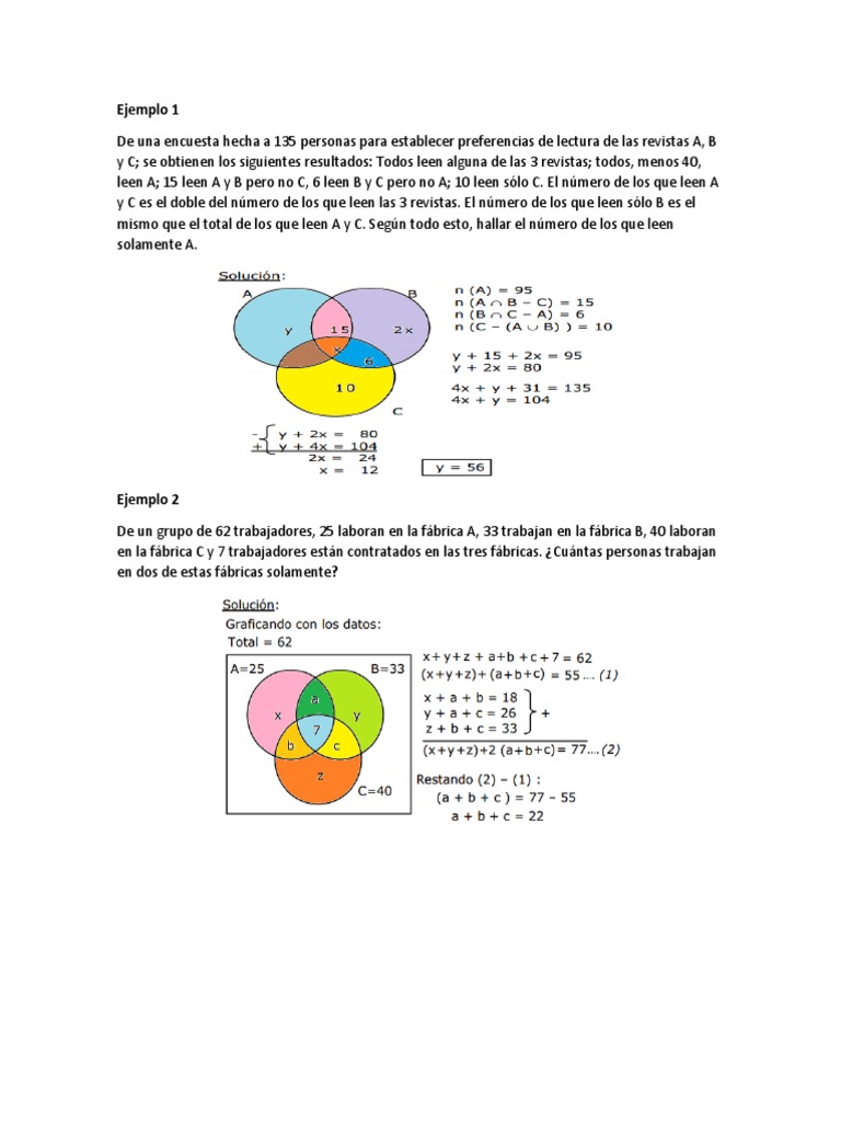 EJERCICIOS RESUELTOS DIAGRAMA VENN