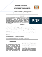 Variación de la entropía en un sistema aislado: determinación de la capacidad calorífica de un calorímetro