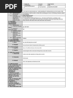 I. Objectives: Grade Level Quarter Semester Region Learning Area Teaching Dates