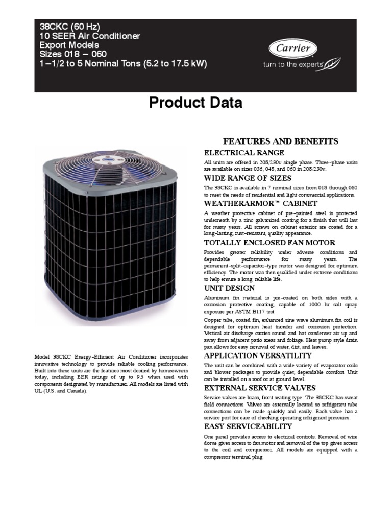 Carrier 38ckc E6pd PDF Air Conditioning Home Appliance