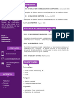 Modèle CV Étudiant Violet Et Violet Foncé