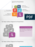 Six Steps Callout Diagram For Powerpoint: Sample Text Sample Text