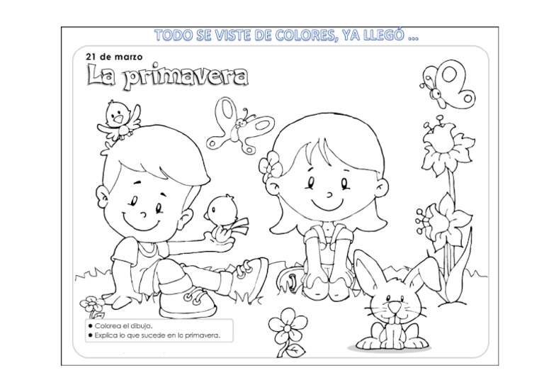 Hojas Para Colorear De Primavera Para Niños Flores Para Colorear