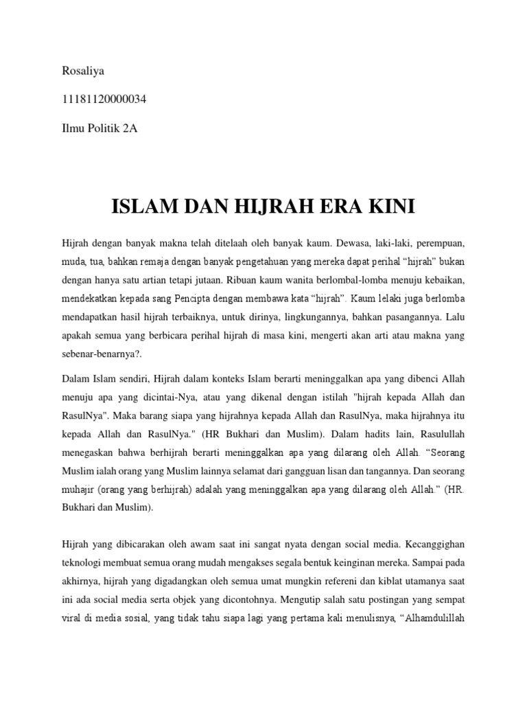 Islam Dan Hijrah Era Kini Pdf