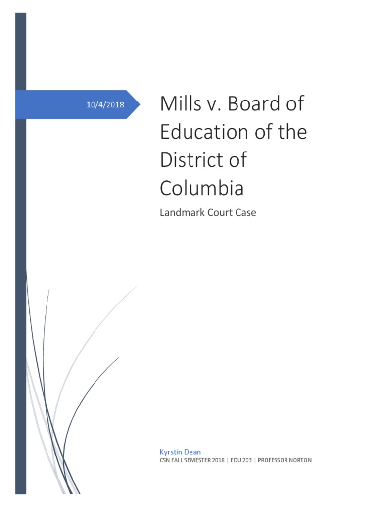 Edu 203 Landmark Court Case PDF United States Law Disability