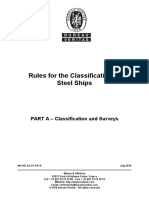 Rules For The Classification of Steel Ships: PART A - Classification and Surveys