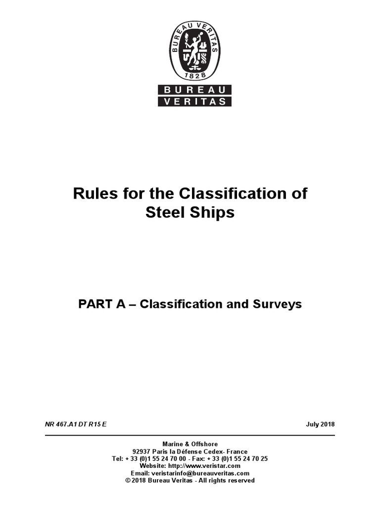Rules For The Classification of Steel Ships PART A Classification