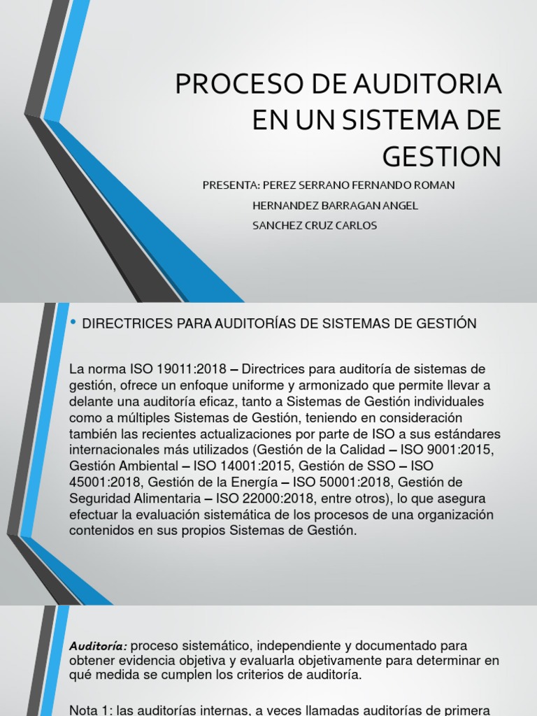 Proceso de Auditoria en Un Sistema de Gestion | PDF | Planificación ...