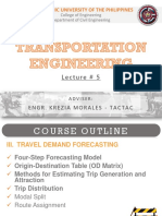 Civil Engineering Lecture on Travel Demand Forecasting