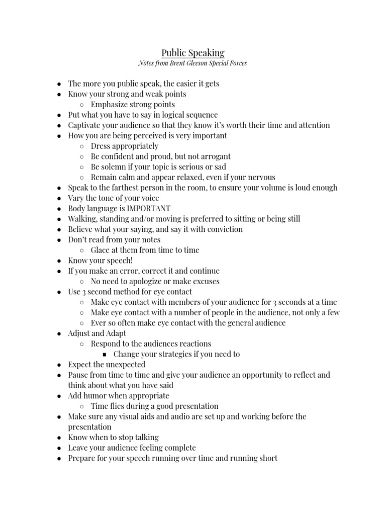 Effective Public Speaking Tips | PDF