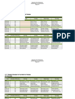 I.C.T. Weekly Schedule For The Month of October: Week 1 1 2 3