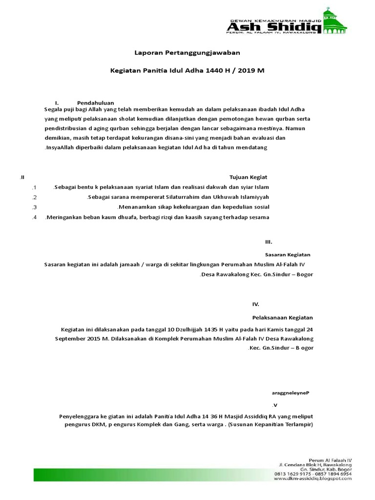 Laporan Idul Adha 2015