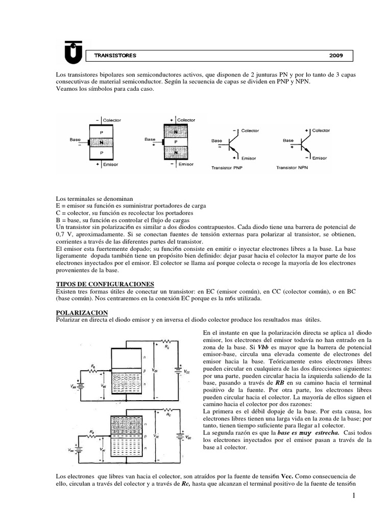 BJT Teoria PDF Transistor Transistor de unión bipolar